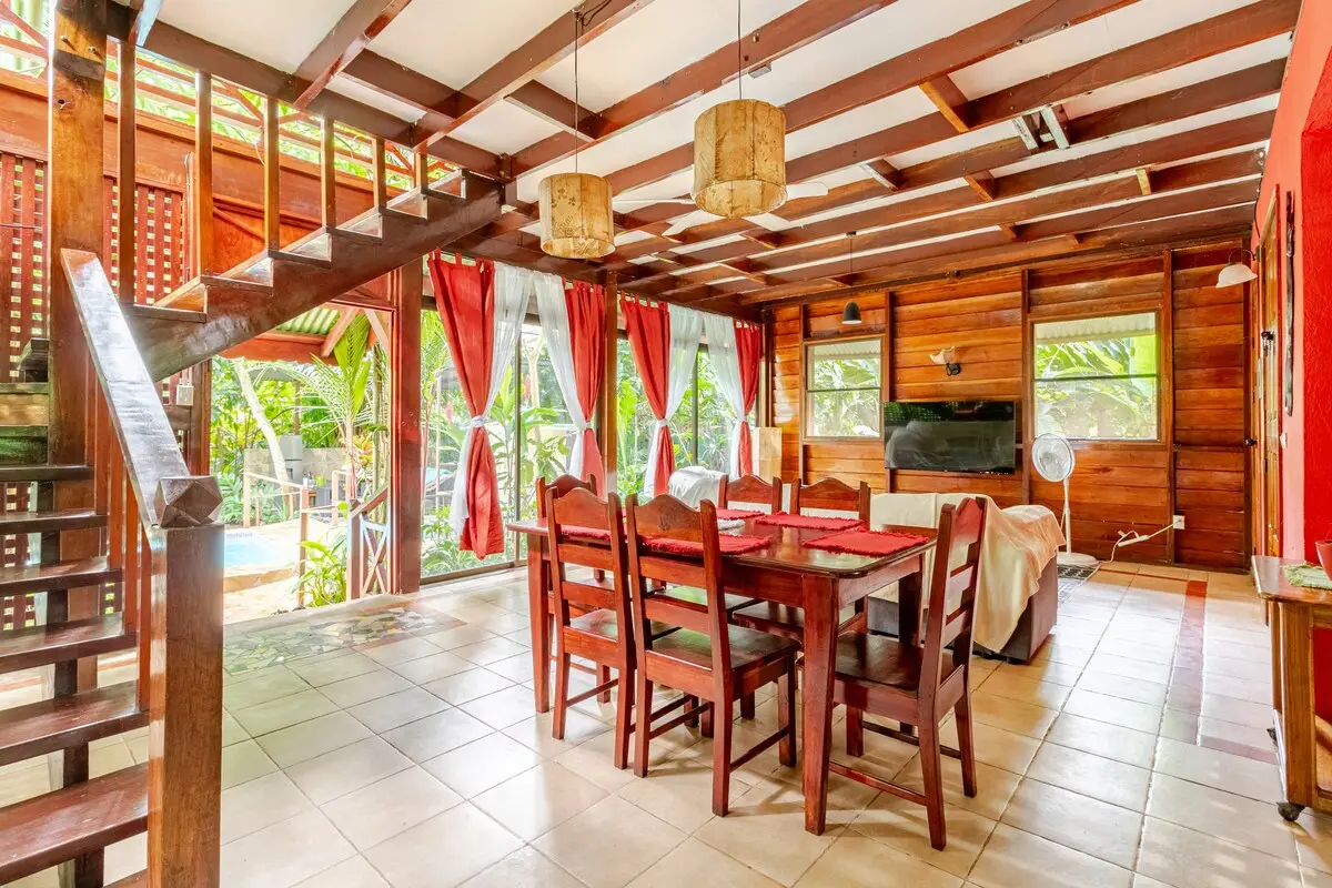 The living and dining area